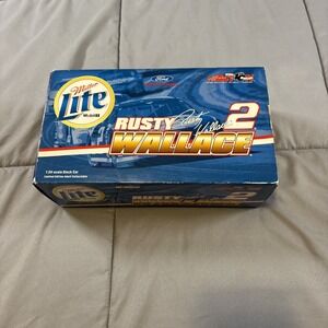 NIB Action Racing 10th Anniversary Rusty Wallace #2 Miller Lite 1/24 w/base